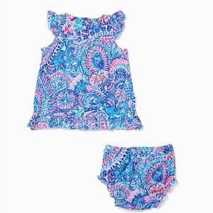 Lilly Pulitzer Cecily Infant Dress in Commotion in the Ocean, Size 3-6 months